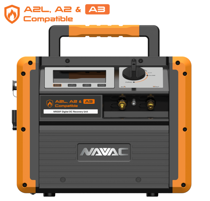 NAVAC NRDDF Dual Cylinder, DC Recovery Unit for Flammable Refrigerants - Edmondson Supply