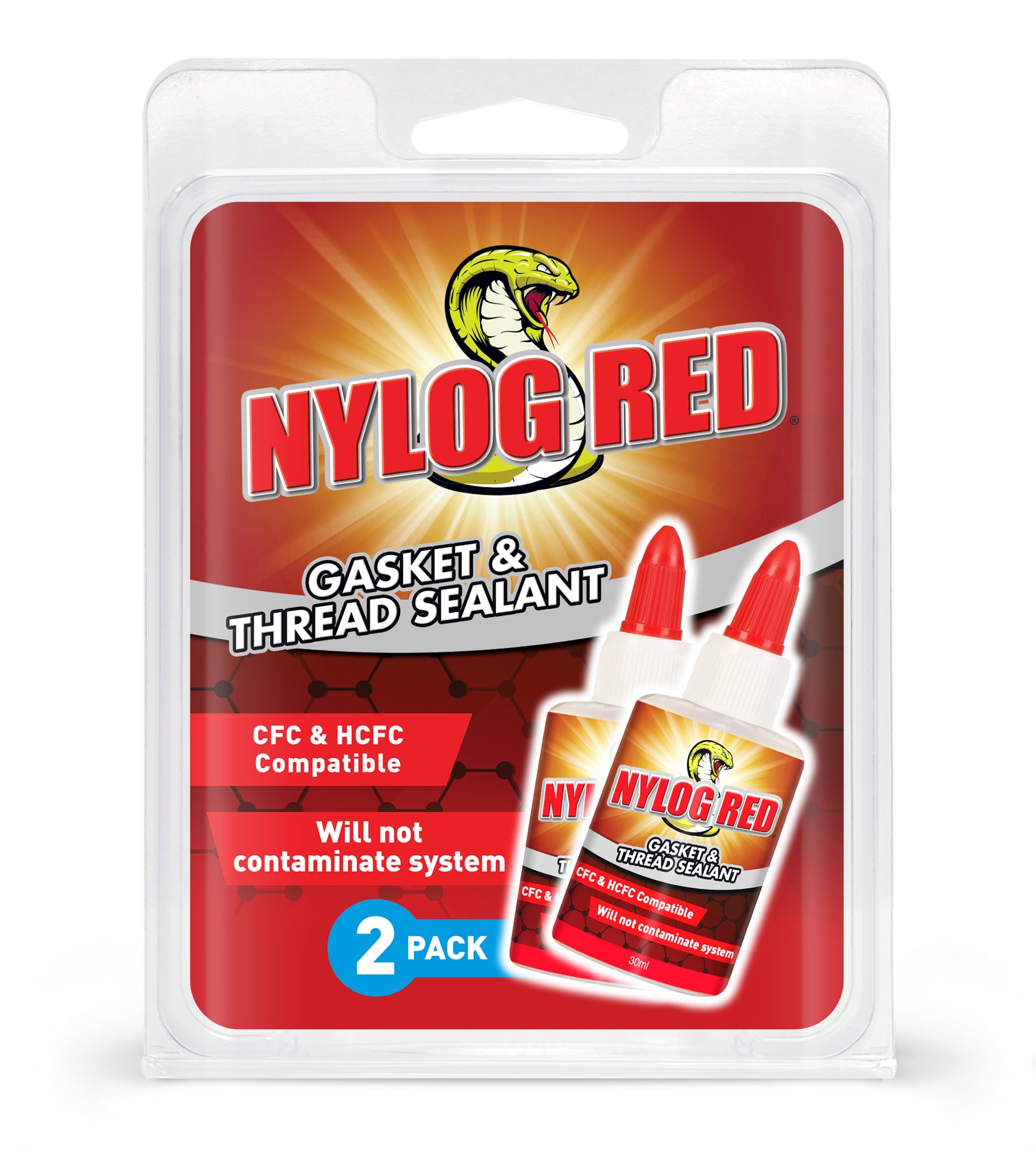 Refrigeration Technologies RT200RP Viper Nylog Red - Gasket & Thread Sealant, 2-Pack - Edmondson Supply