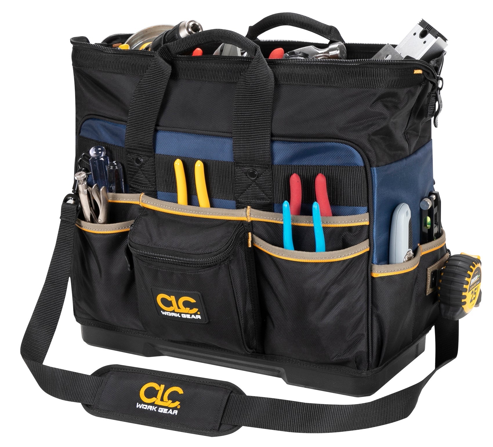 CLC PB1553 19” Molded Plastic Bottom Contractor’s Closed-Top Tool Bag - Edmondson Supply