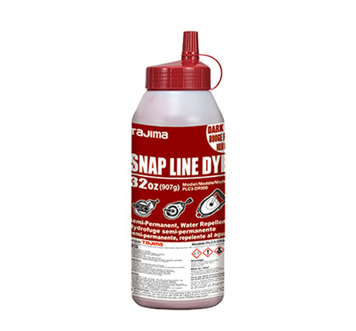 Tajima PLC3-DR900 Snap Line Dye, Permanent Marking Chalk, Dark Red, 32 oz. - Edmondson Supply