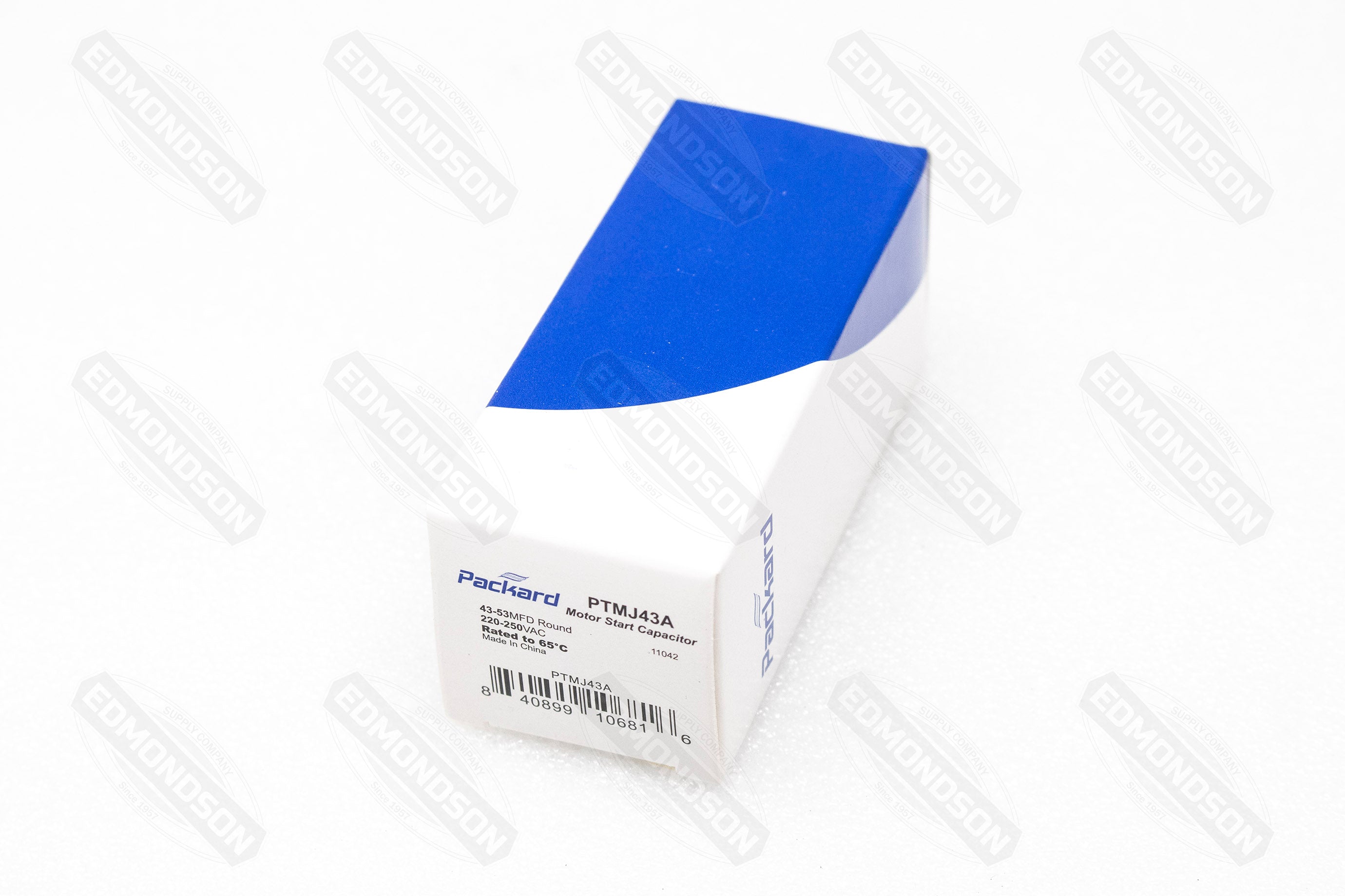 Packard PTMJ43A Motor Start Capacitor 43-53 MFD 220-250 VAC - Edmondson Supply