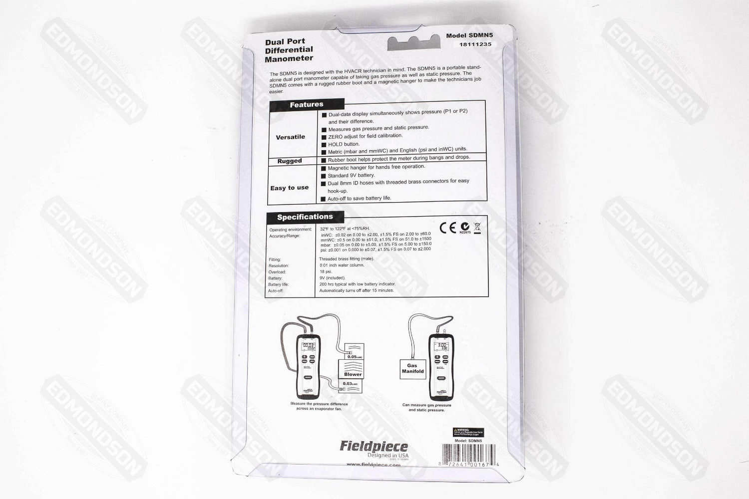 Fieldpiece SDMN5 Dual Port Manometer - Edmondson Supply