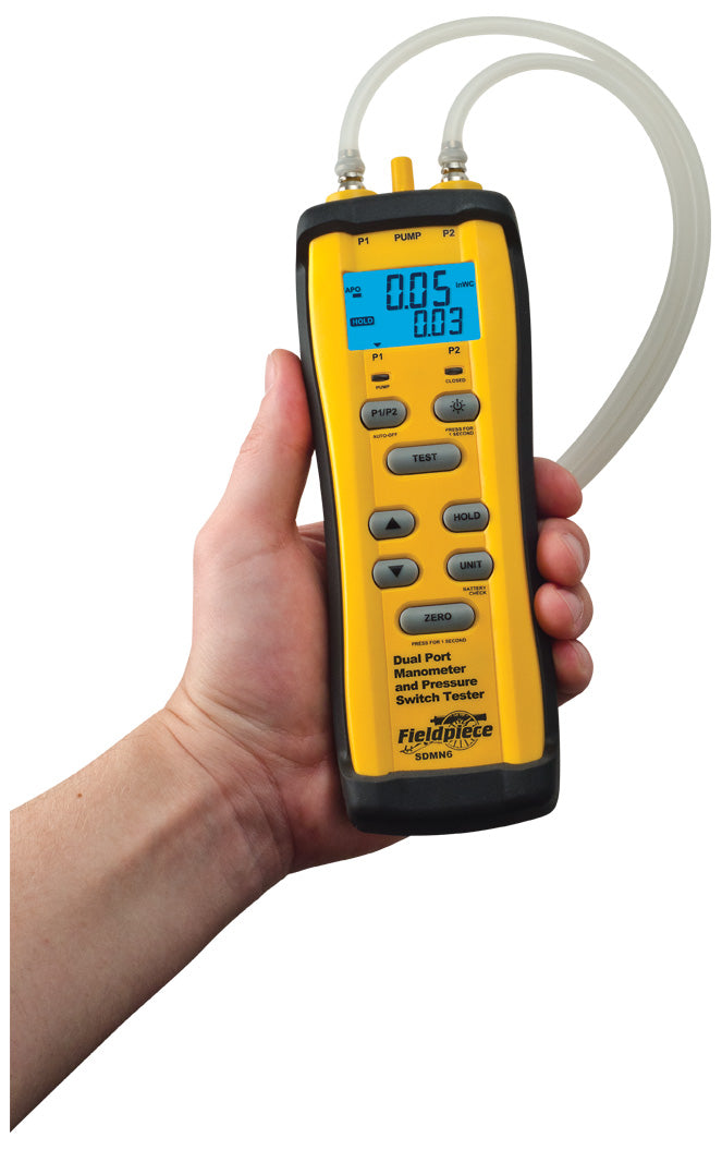 Fieldpiece SDMN6 Dual Port Manometer and Pressure Switch Tester - Edmondson Supply