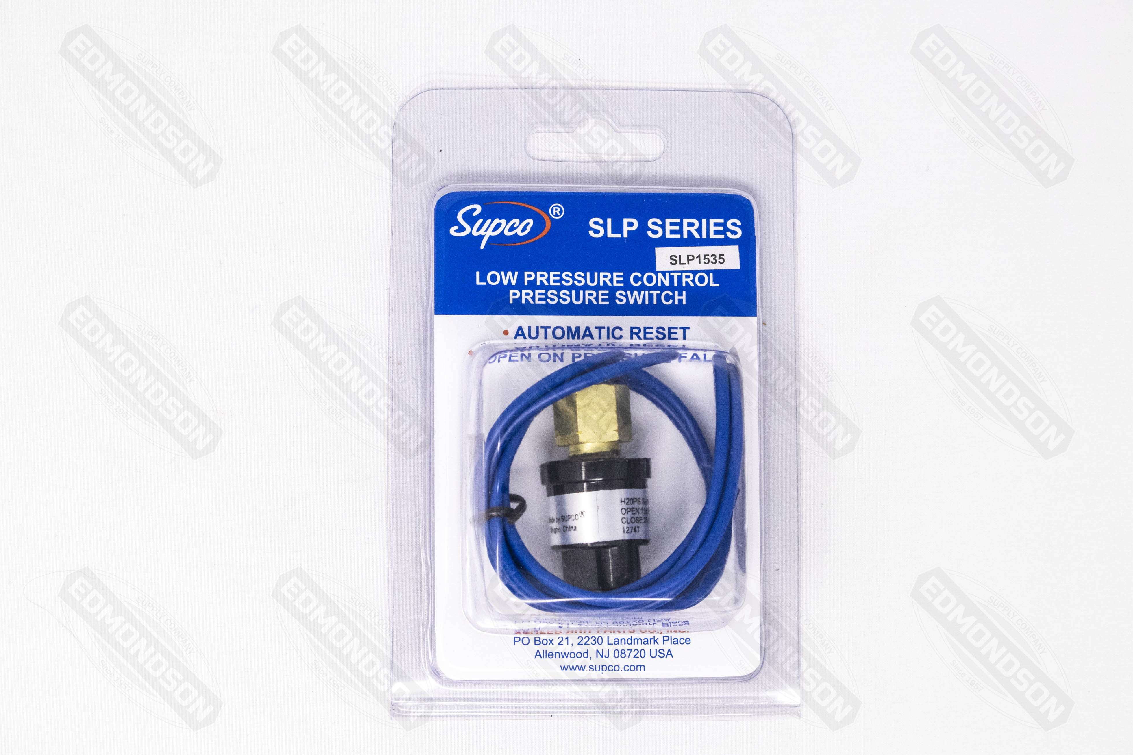 Supco SLP1535 Low Pressure Control Switch Open: 15 Close: 35 - Edmondson Supply