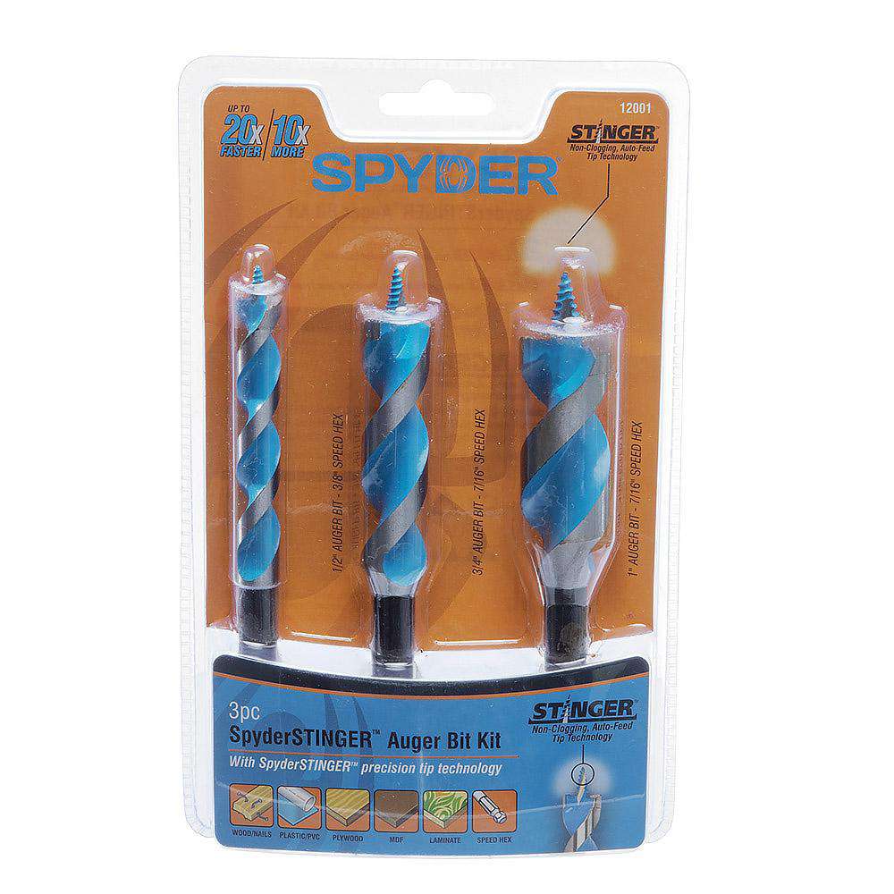 Spyder 12001 Stinger 3-PC 6-IN AUGER BIT SET - Edmondson Supply