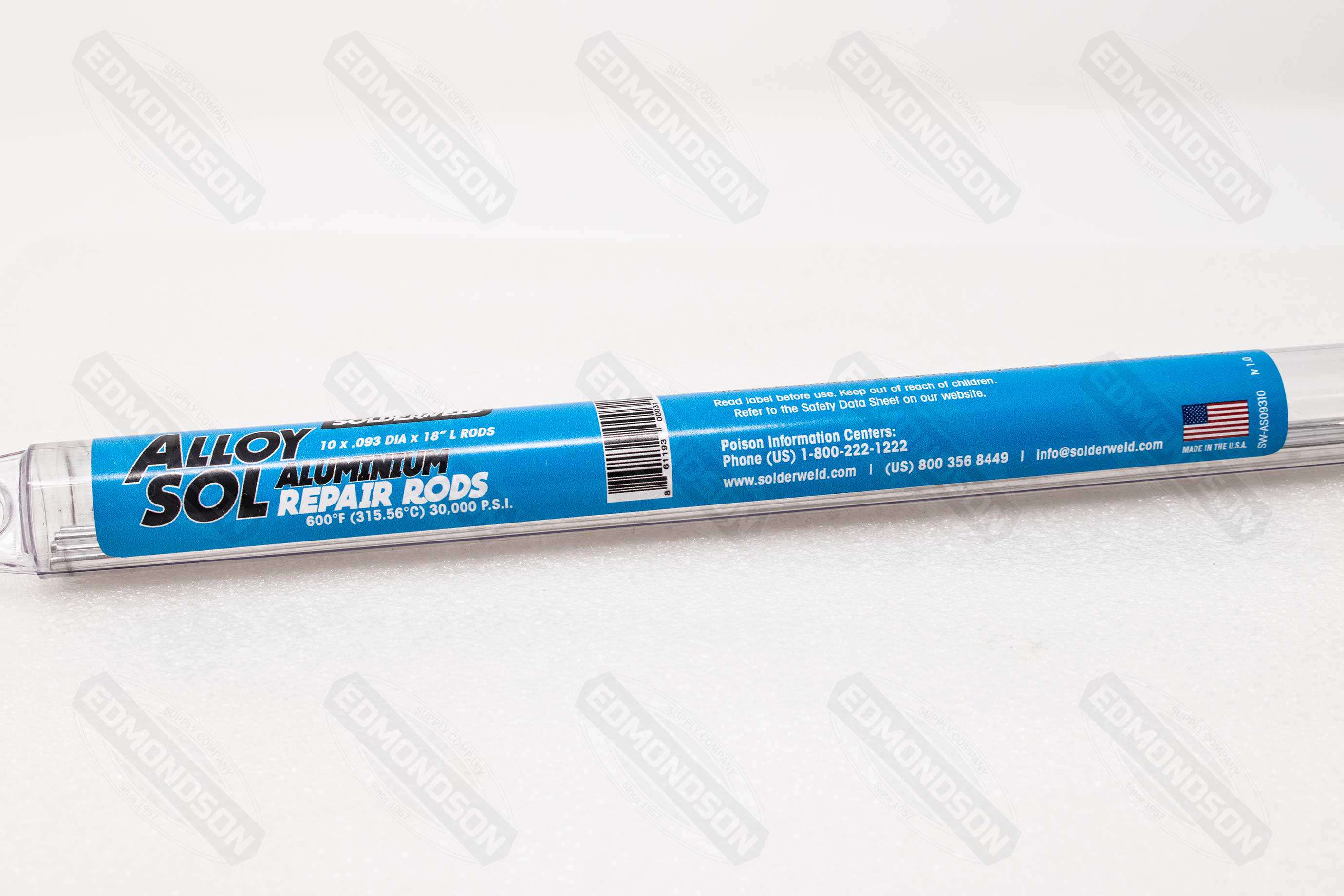 SolderWeld SW-AS09310 Alloy Sol Aluminum Repair and Joining Rods, 10 Rod Pack - Edmondson Supply