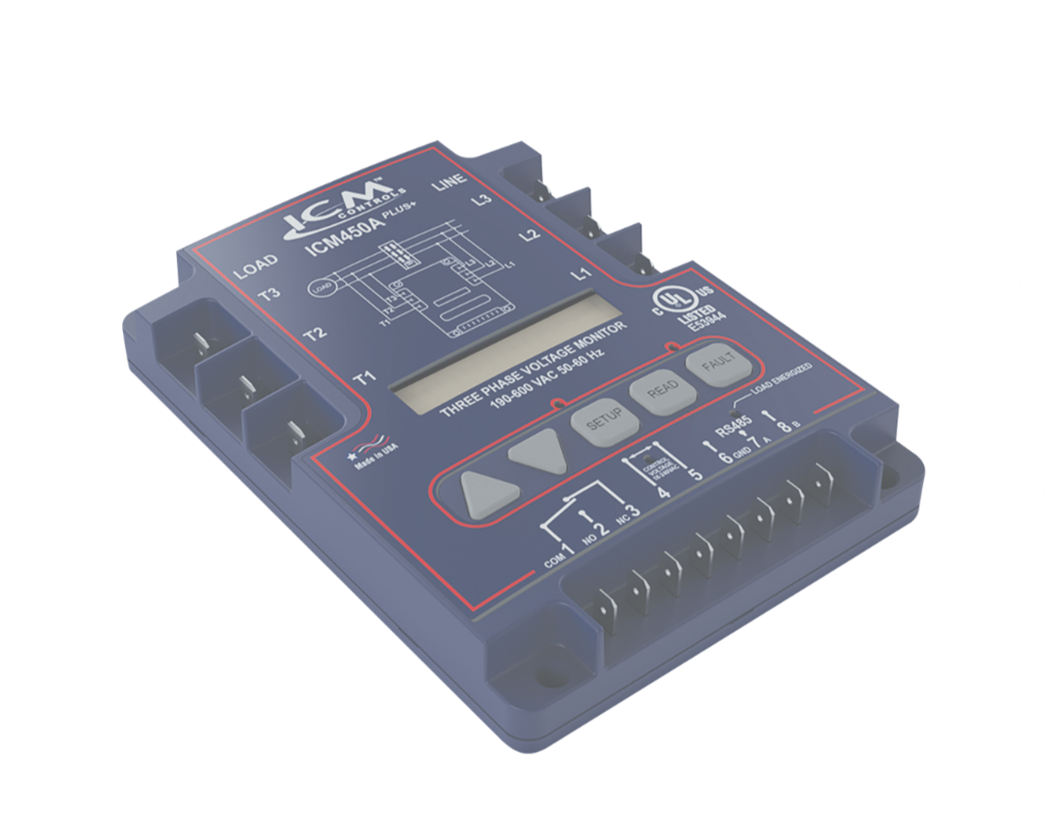 ICM Controls ICM450A+ 3 Phase Line Voltage Monitor with MODBUS - Edmondson Supply