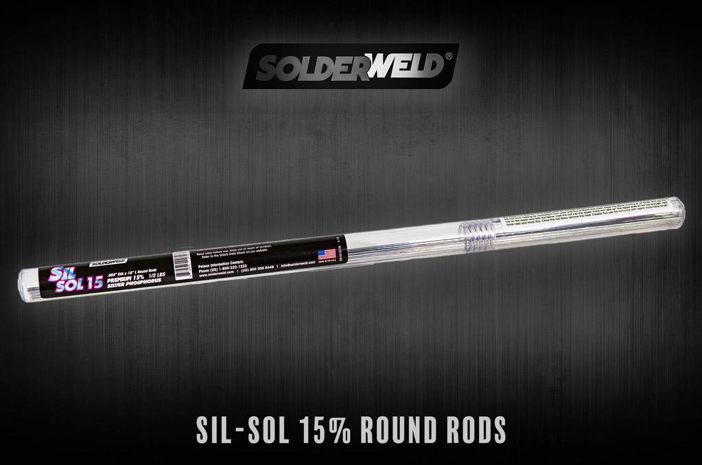 SolderWeld SW-SS1524K Sil Sol 15 - Premium, 15% Silver-Phosphorous Solder Round Rods - 1 lb Tube - Edmondson Supply