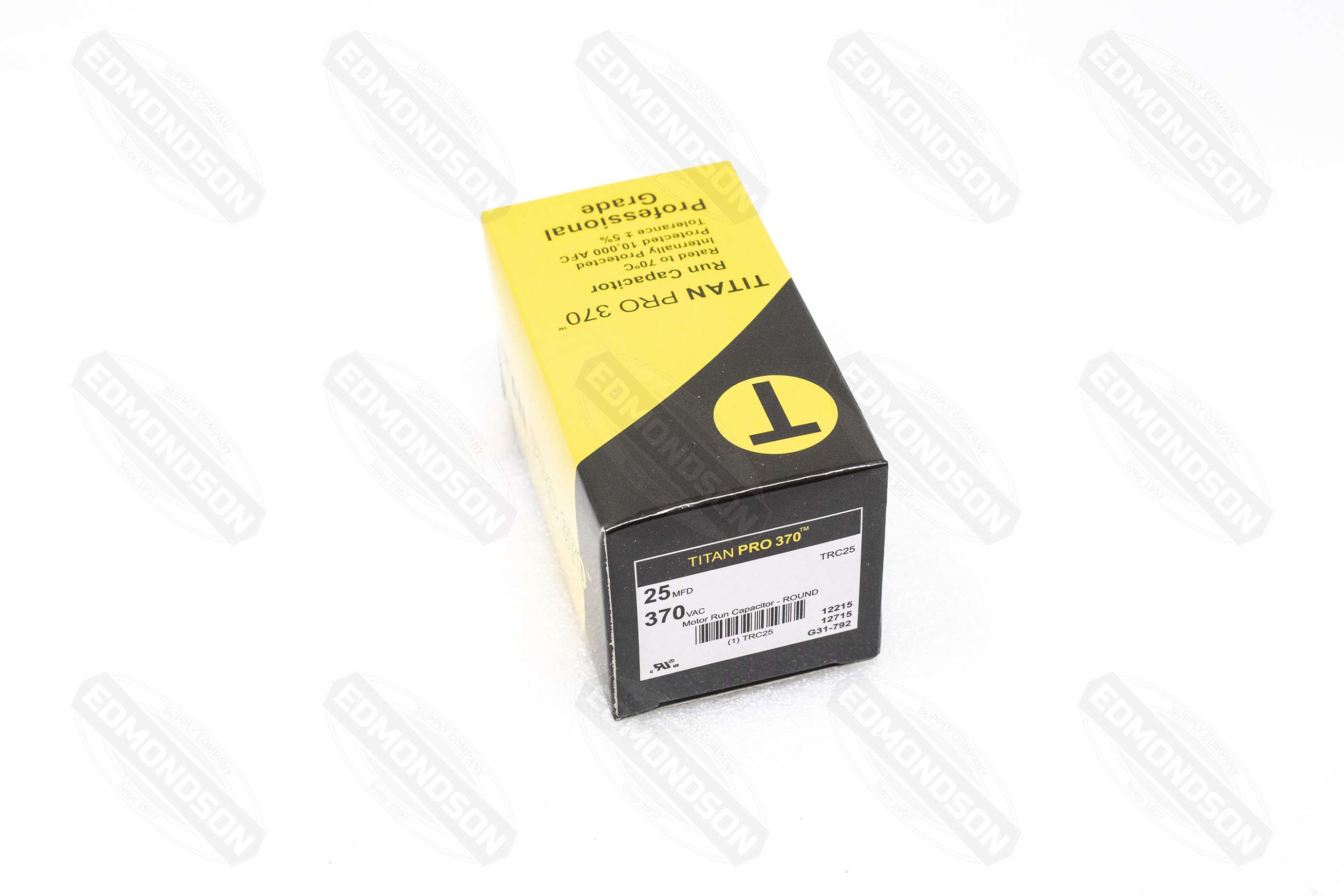 Packard TRC25 TITAN PRO Run Capacitor 25 MFD 370 Volt Round - Edmondson Supply