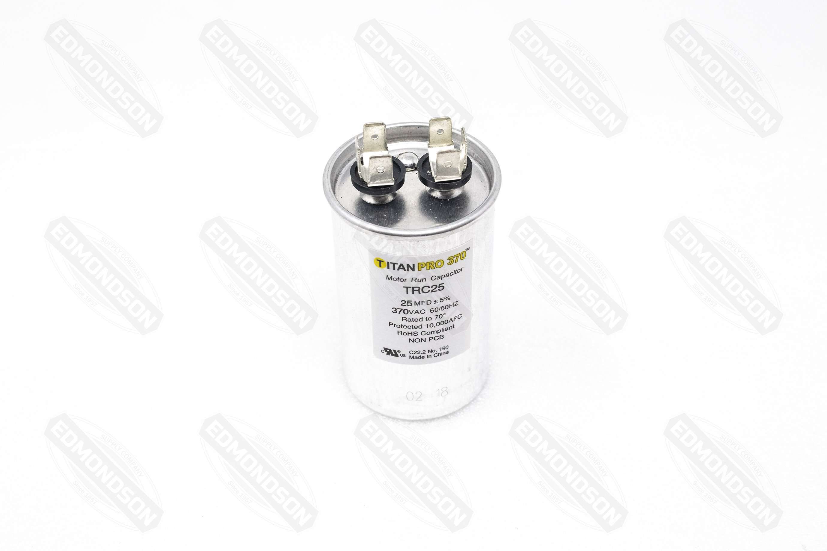 Packard TRC25 TITAN PRO Run Capacitor 25 MFD 370 Volt Round - Edmondson Supply