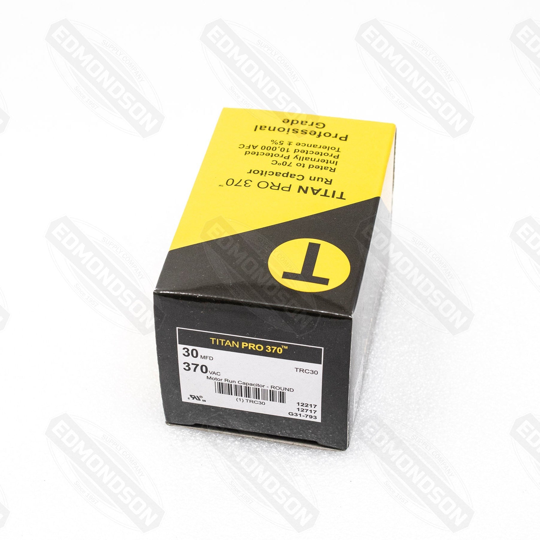 Packard TRC30 TITAN PRO Run Capacitor 30 MFD 370 Volt, Round - Edmondson Supply