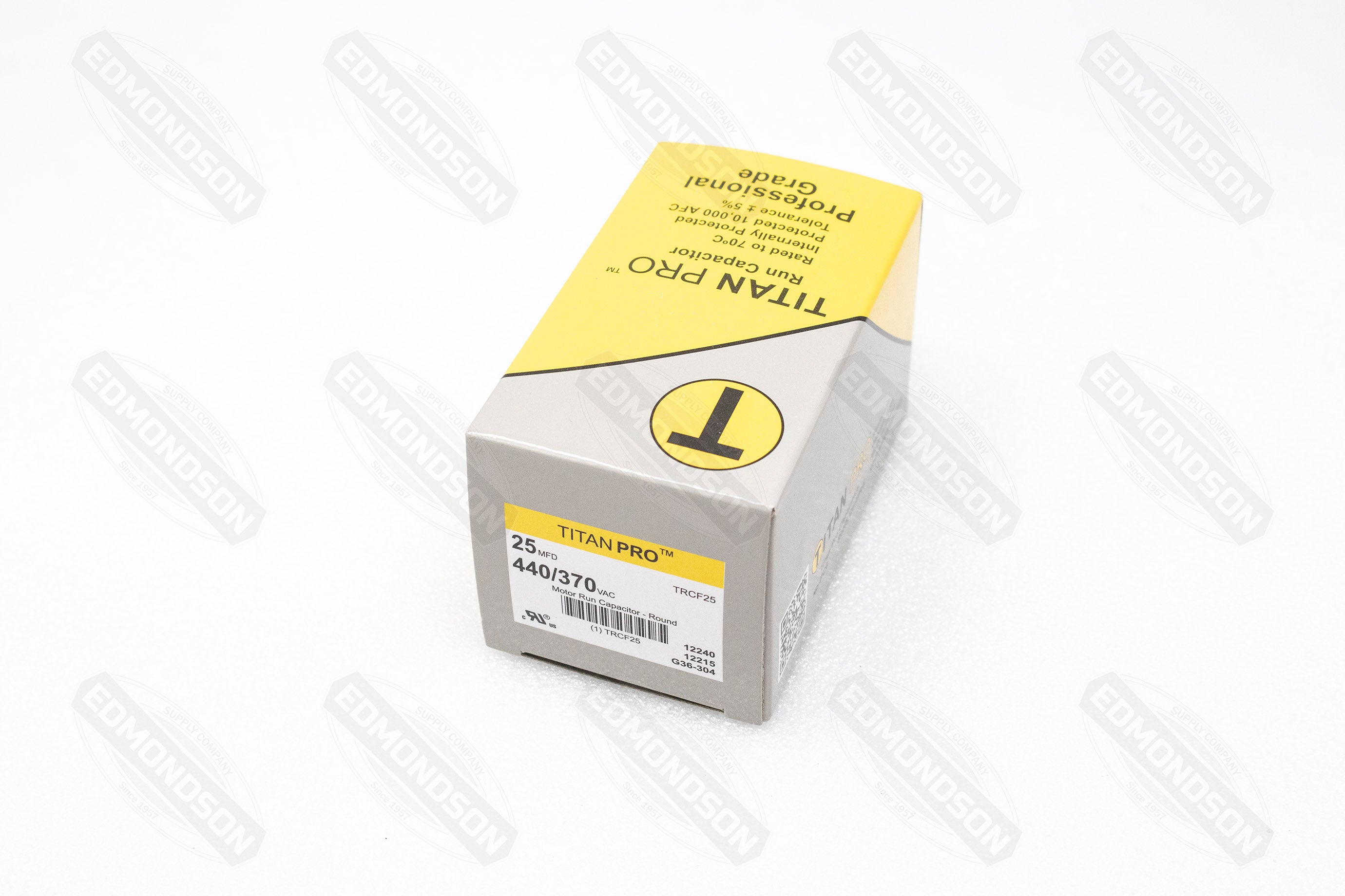 Packard TRCF25 TITAN PRO Run Capacitor 25 MFD 440/370 Volt, Round - Edmondson Supply