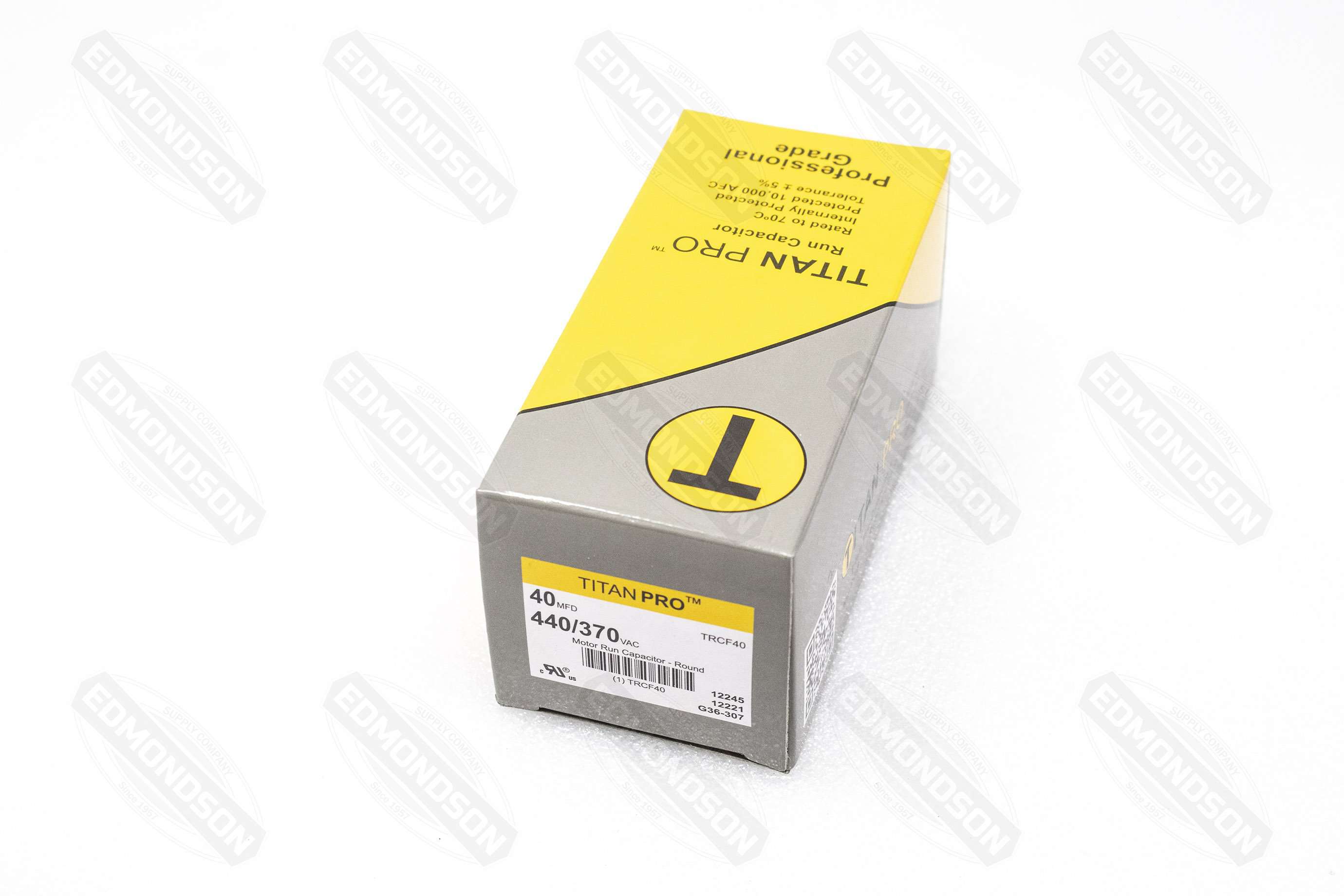 Packard TRCF40 TITAN PRO Run Capacitor 40 MFD 440/370 Volt, Round - Edmondson Supply