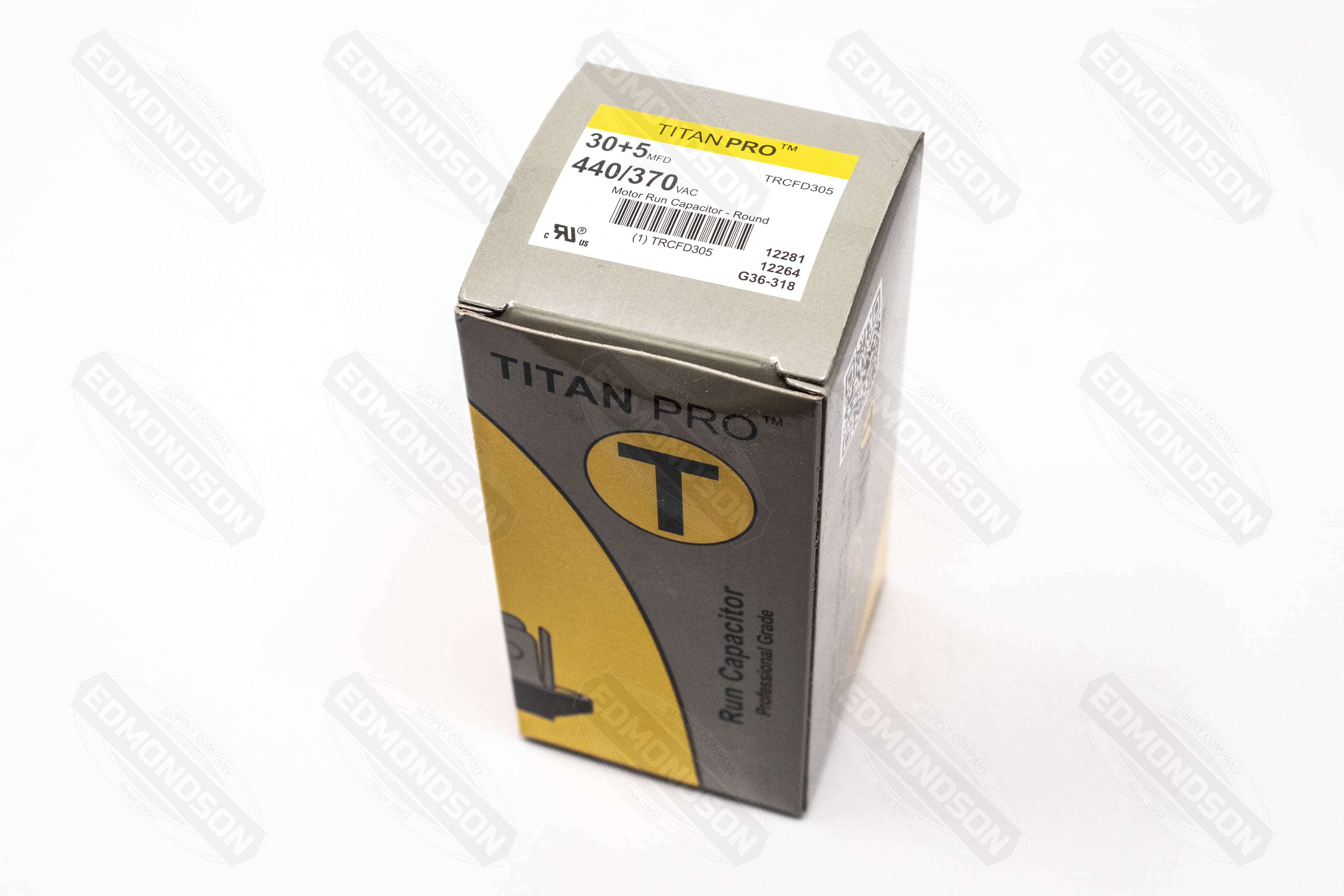 Packard TRCFD305 Titan PRO Run Capacitor 30+5 MFD 440/370 Volt Round - Edmondson Supply