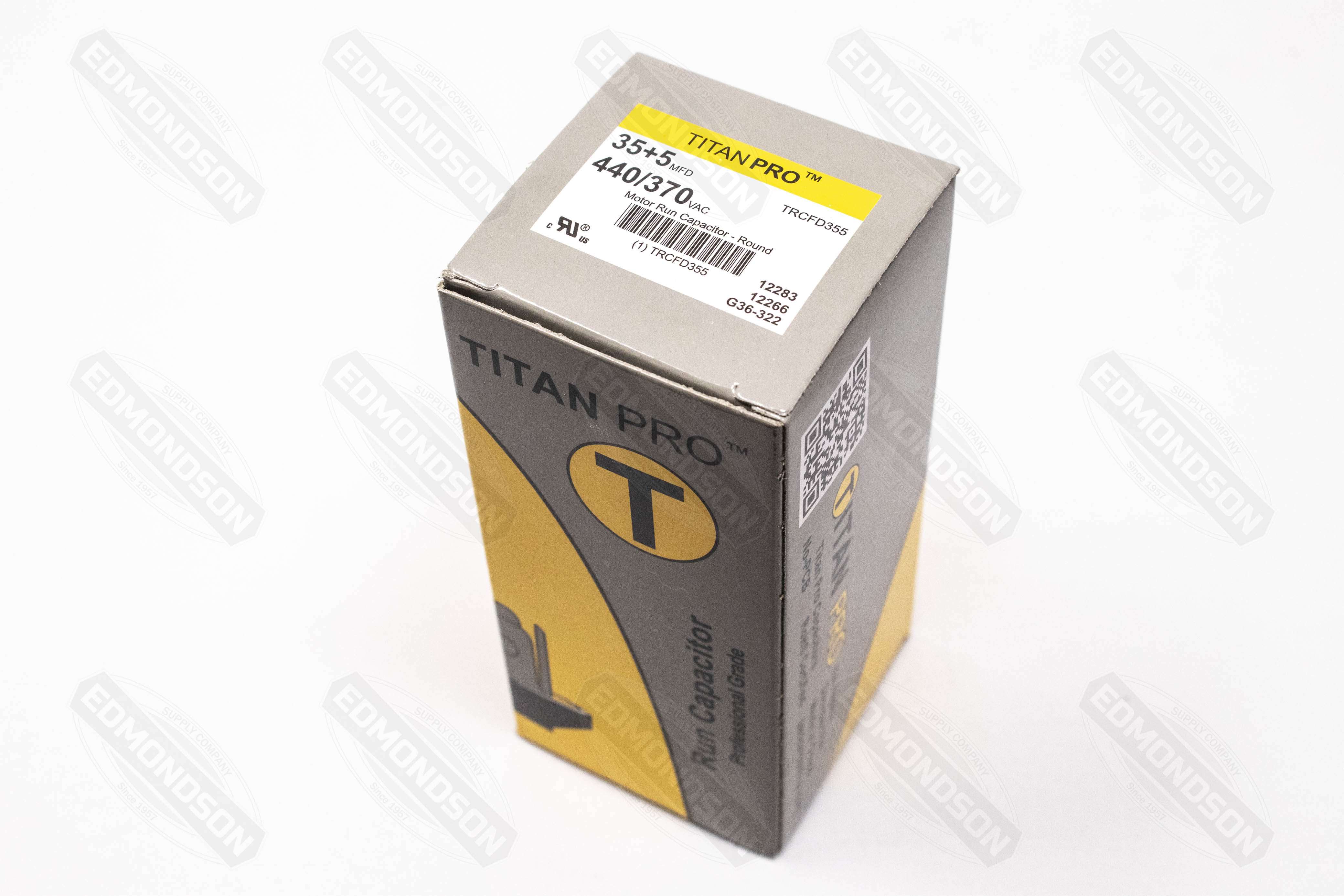 Packard TRCFD355 Titan PRO Run Capacitor 35+5 MFD 440/370 Volt Round - Edmondson Supply