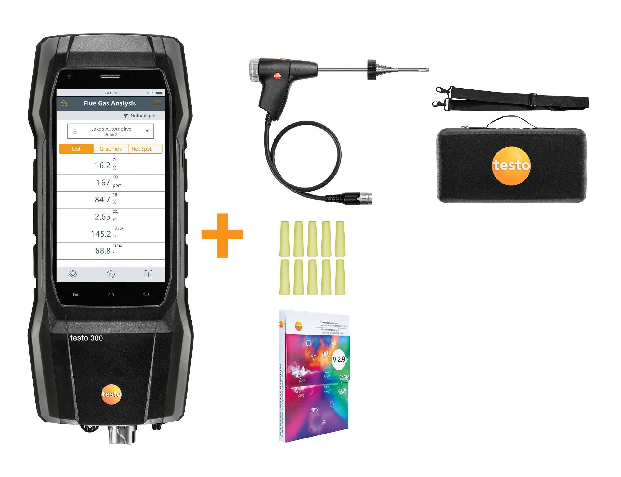 Testo 0564 3002 82 - 300 Smoke Edition Combustion Analyzer Kit (w/ O2 and CO 0-4,000) - Edmondson Supply
