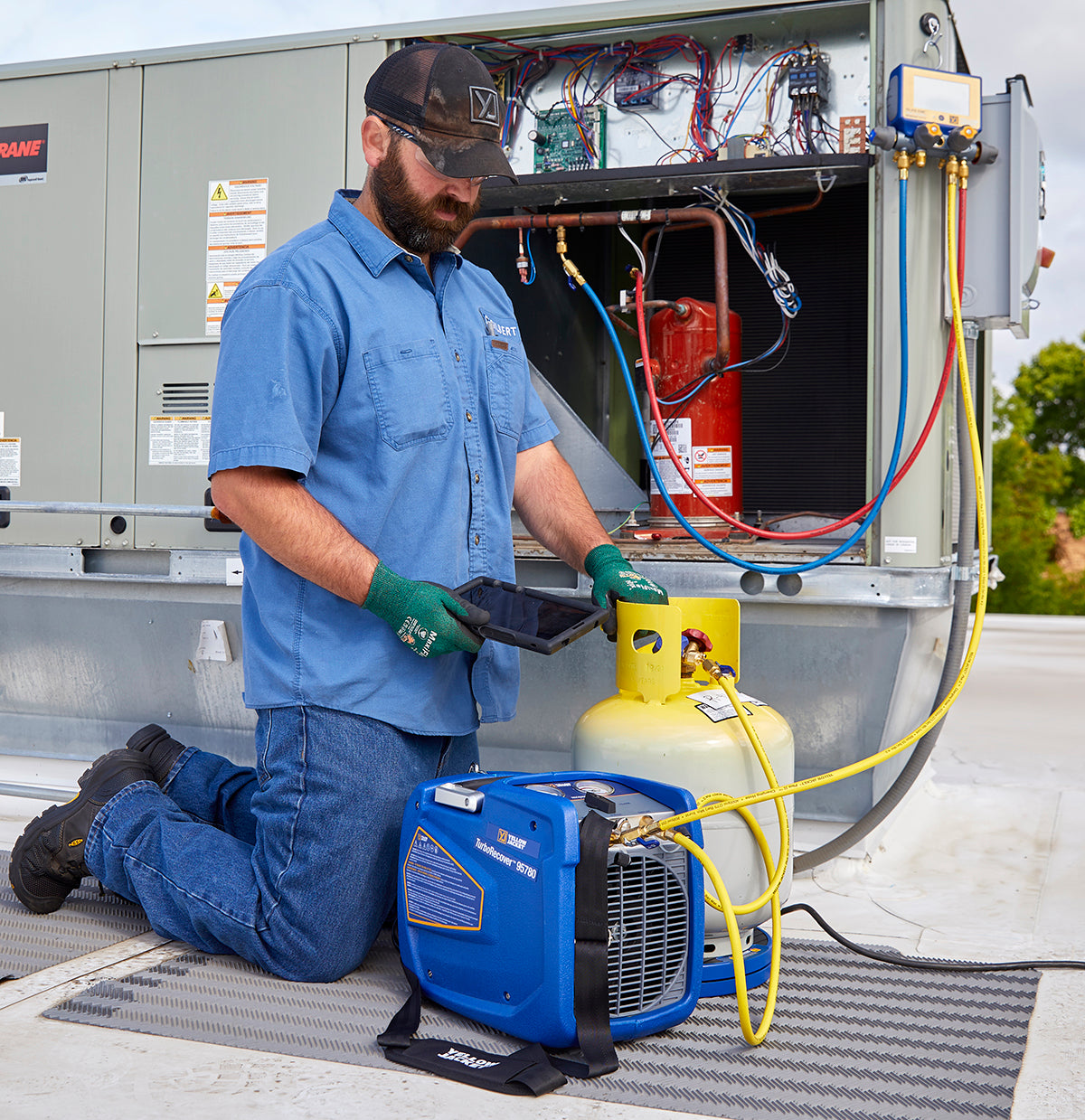 Yellow Jacket 95782 TurboRecover™ Refrigerant Recovery System with Tank Overfill Switch - Edmondson Supply