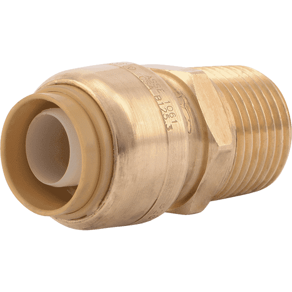Sharkbite U120LF 1/2 " x 1/2" MNPT Straight Brass Push Male Adapter - Edmondson Supply