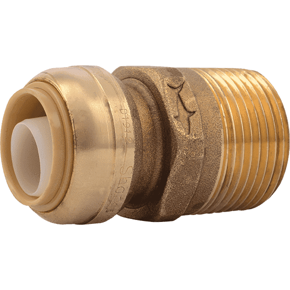 Sharkbite U139LF 3/4" x 1" MNPT Straight Brass Push Male Adapter - Edmondson Supply