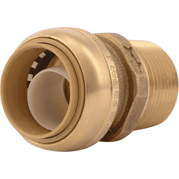 Sharkbite U140LF 1 " x 1" MNPT Straight Brass Push Male Adapter - Edmondson Supply