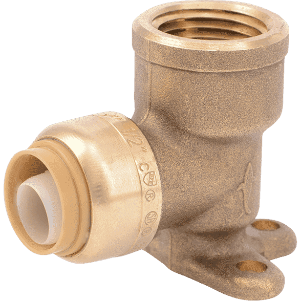 SharkBite U334LF 1/2" x 1/2" FNPT Brass Push Drop-Ear Elbow - Edmondson Supply
