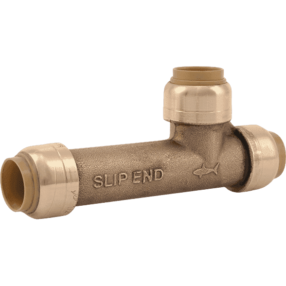 SharkBite U3362LF 1/2" x 1/2" x 1/2" Brass Push Slip Tee - Edmondson Supply