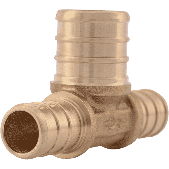 SharkBite UC408LF 1/2" x 1/2" x 3/4" Bull Nose Brass PEX Crimp Reducing Tee - Edmondson Supply
