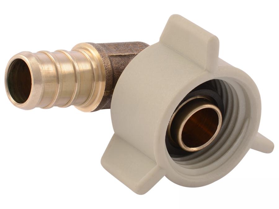 SharkBite UC532LF 1/2" x 1/2" NPSM Pex Brass Crimp Swivel Elbow - Edmondson Supply