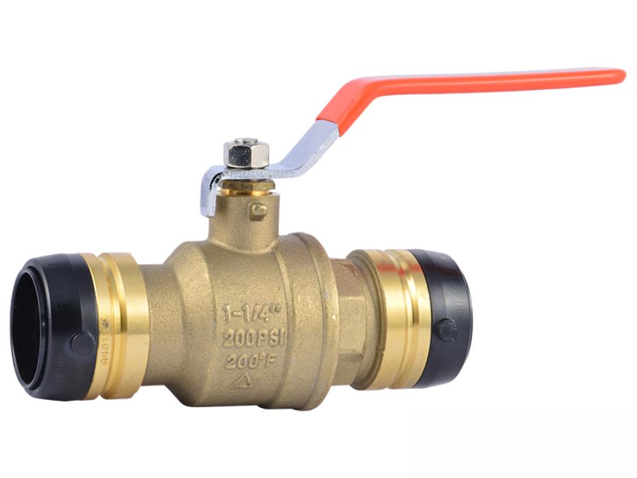 SharkBite UXLBV35 1-1/4" x 1-1/4" Brass Push Ball Valve - Edmondson Supply