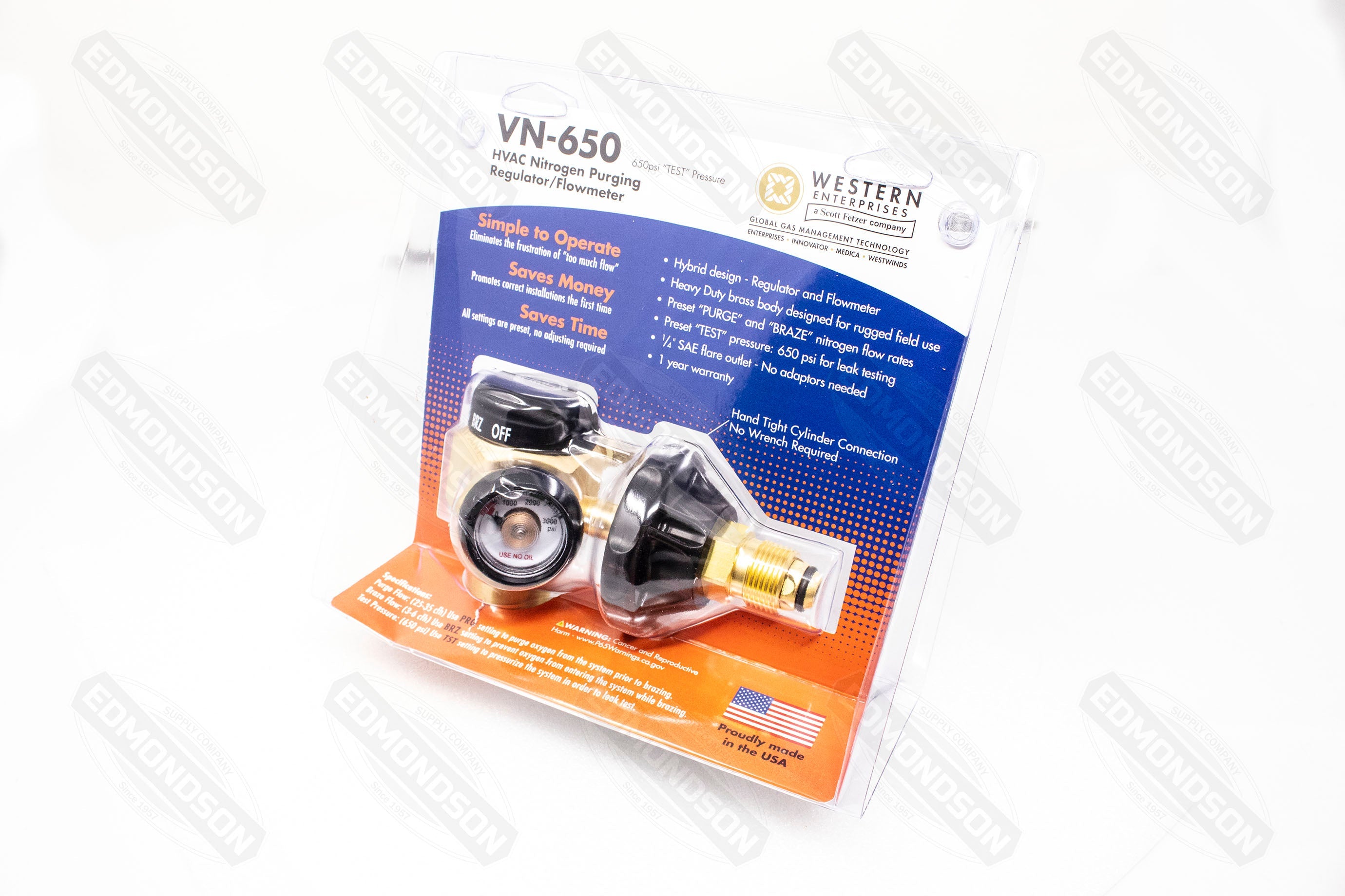 Western Enterprises VN-650 HVAC Nitrogen Purging Regulator/Flowmeter - Edmondson Supply