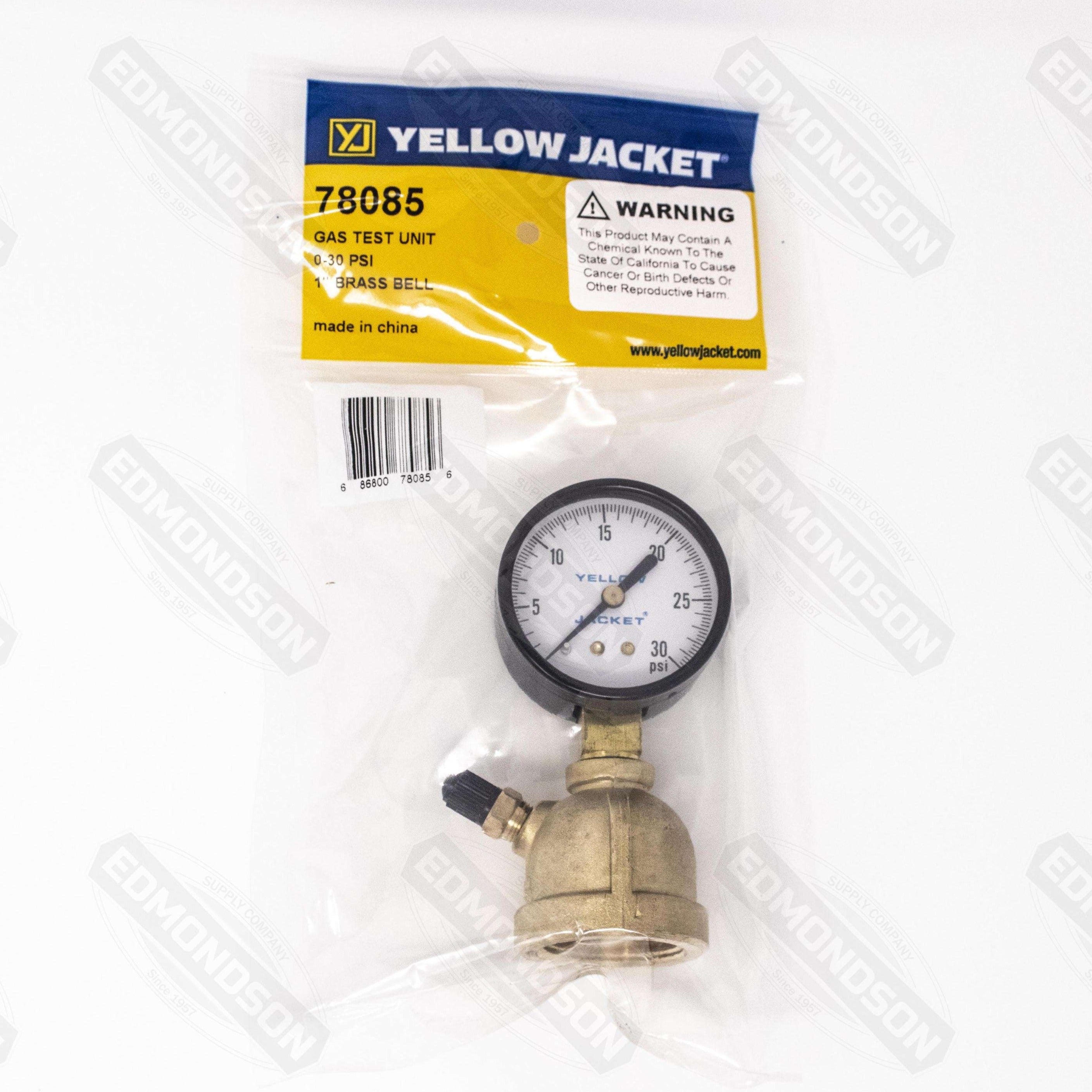 Ritchie Yellow Jacket 78085 2" Gas Test Gauge - 1" NPT - 30 lb - Edmondson Supply