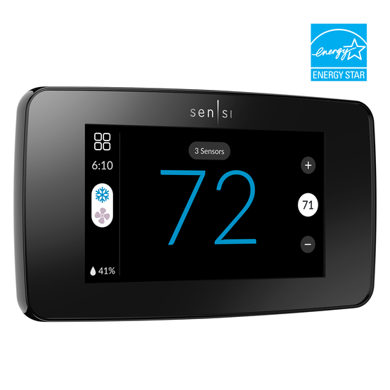 Emerson 1F96U-42WFB Sensi™ Touch 2 Wi-Fi Smart Thermostat, Programmable, 4 Heat - 2 Cool, Black - Edmondson Supply