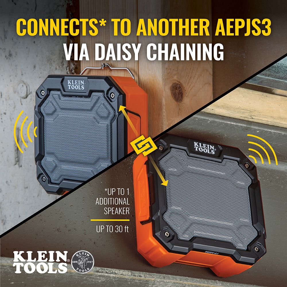 Klein Tools AEPJS3 Bluetooth® Jobsite Speaker with Magnet and Hook - Edmondson Supply