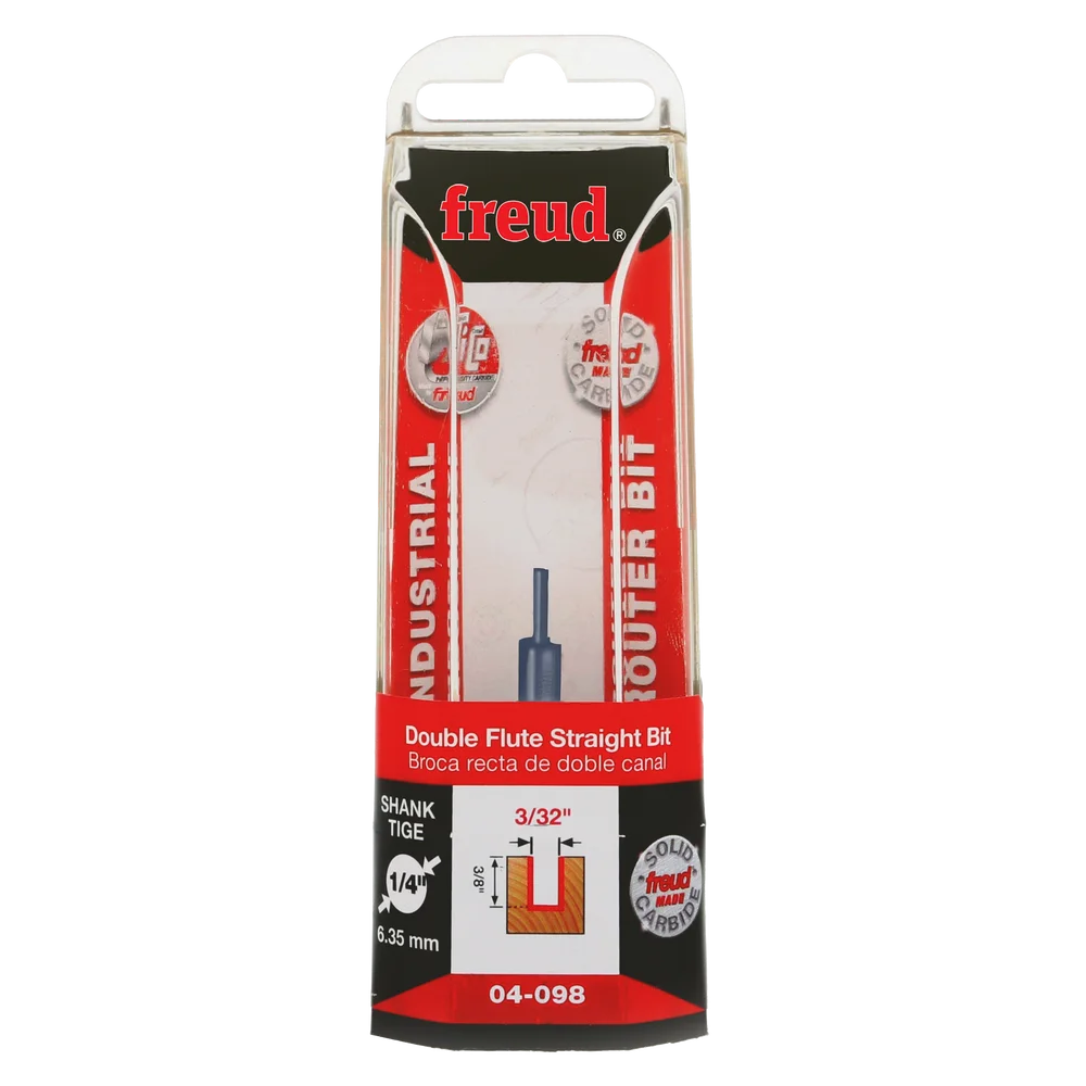 Freud 04-098 3/32" Double Flute Straight Bit - Edmondson Supply