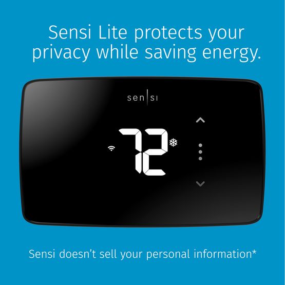 Emerson 1F76U-22WFB Sensi™ Lite Smart Wi-Fi Thermostat, Programmable, Black - Edmondson Supply