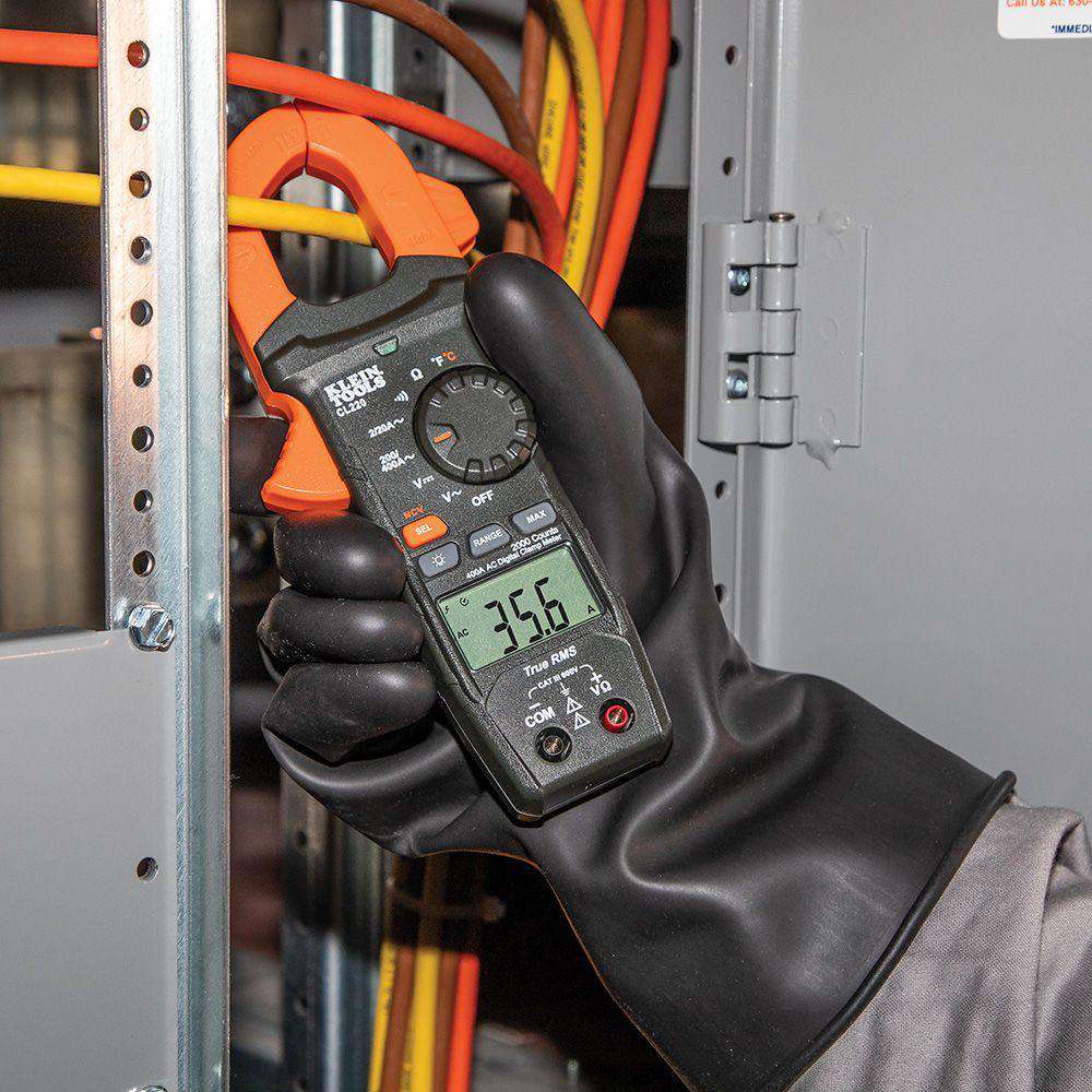 Klein Tools CL220 Digital Clamp Meter, AC Auto-Ranging 400 Amp with Temp - Edmondson Supply