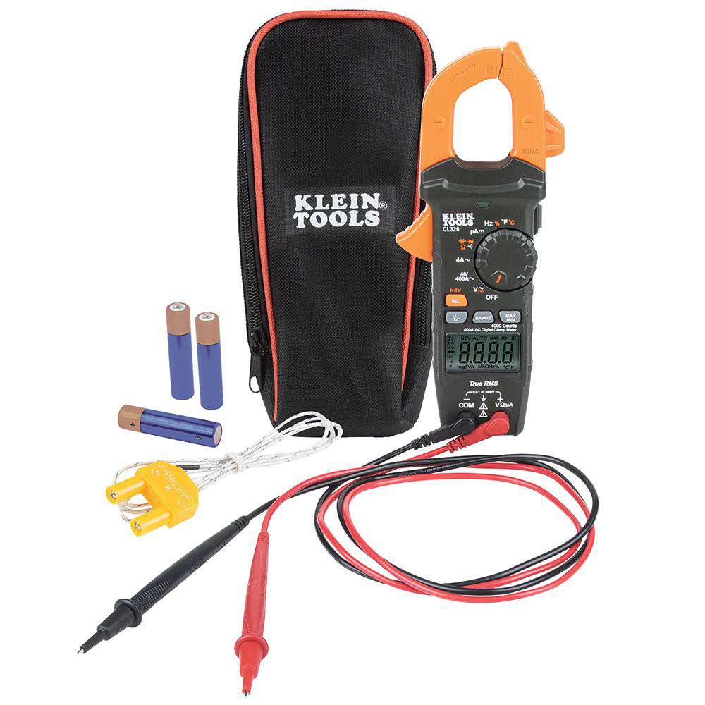 Klein Tools CL320 HVAC Digital Clamp Meter, AC Auto-Ranging 400 Amp - Edmondson Supply
