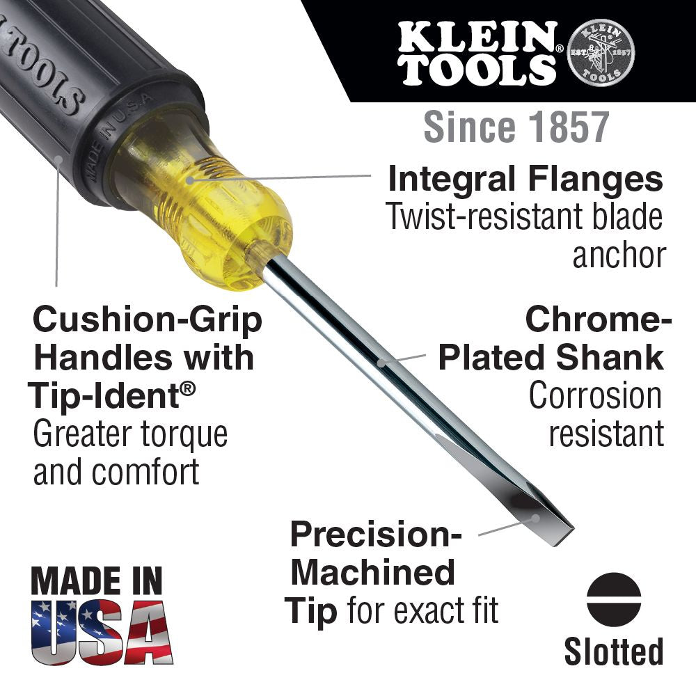 Klein Tools 85074 Screwdriver Set, Slotted and Phillips, 6-Piece - Edmondson Supply