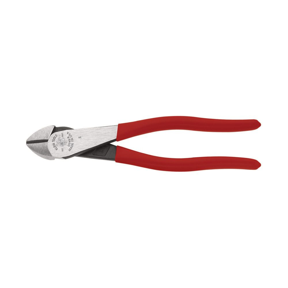 Klein Tools D248-8 Diagonal Cutting Pliers, Angled Head, Short Jaw, 8-Inch - Edmondson Supply