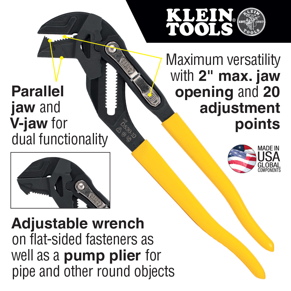 Klein Tools D53010 Plier Wrench, 10-Inch (D530-10) - Edmondson Supply