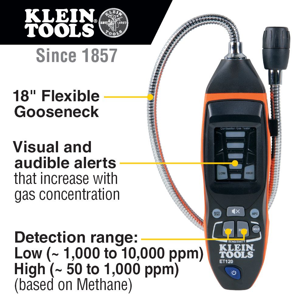 Klein Tools ET120 Combustible Gas Leak Detector - Edmondson Supply