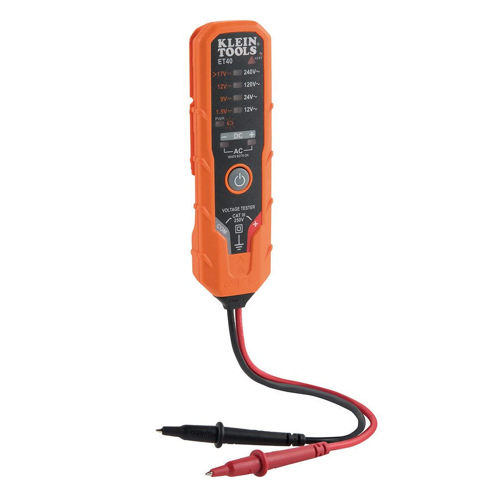 Klein Tools ET40 Electronic AC/DC Voltage Tester 12 to 240V AC, 1.5 to 24V DC - Edmondson Supply