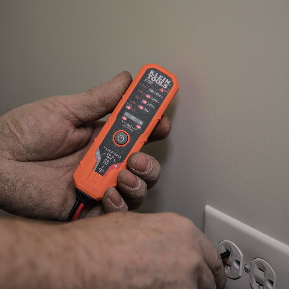Klein Tools ET40 Electronic AC/DC Voltage Tester 12 to 240V AC, 1.5 to 24V DC - Edmondson Supply
