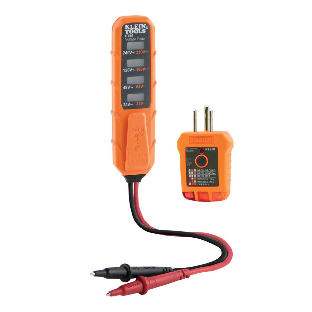 Klein Tools ET45VP AC/DC Voltage and GFCI Receptacle Outlet Test Kit - Edmondson Supply