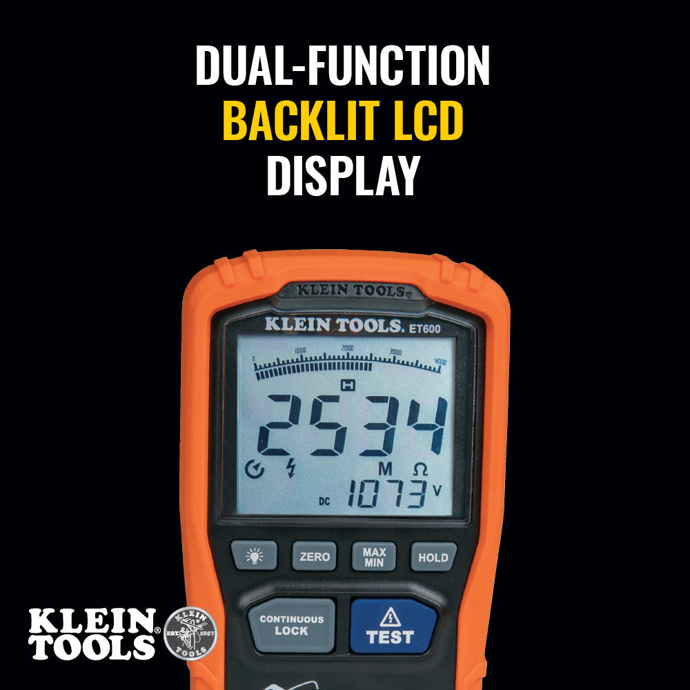 Klein Tools ET600 Insulation Resistance Tester - Edmondson Supply