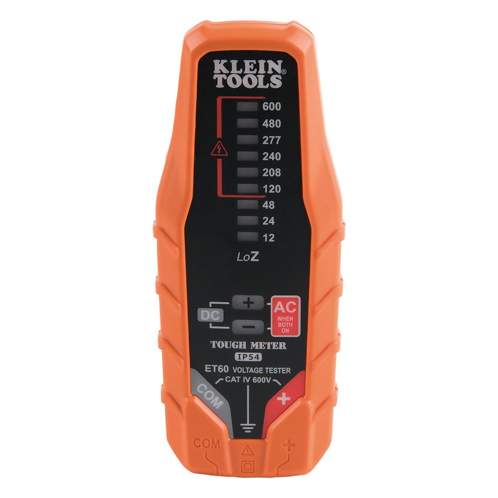Klein Tools ET60 Electronic AC/DC Voltage Tester, 12 to 600V - Edmondson Supply