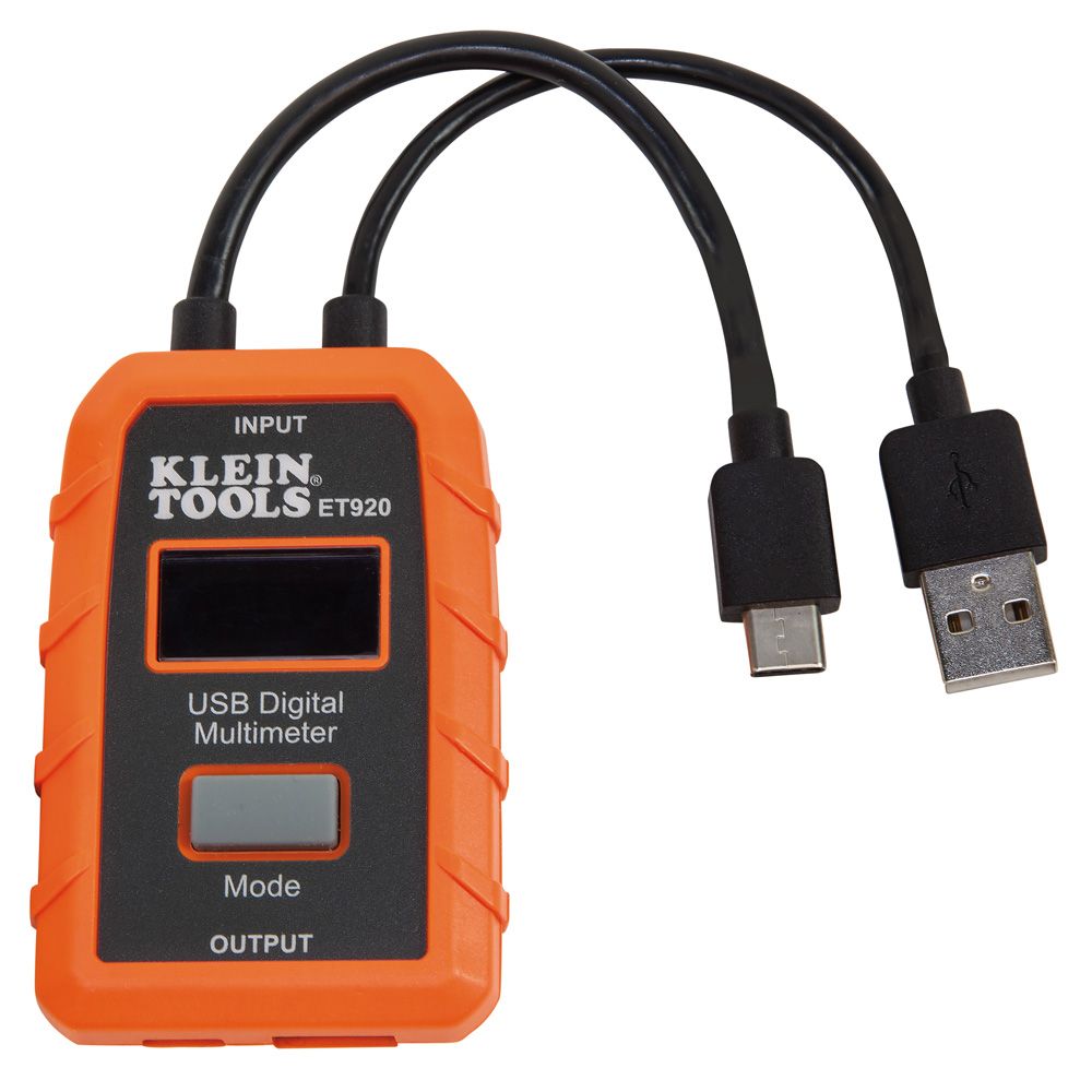 Klein Tools ET920 USB Digital Meter, USB-A and USB-C - Edmondson Supply