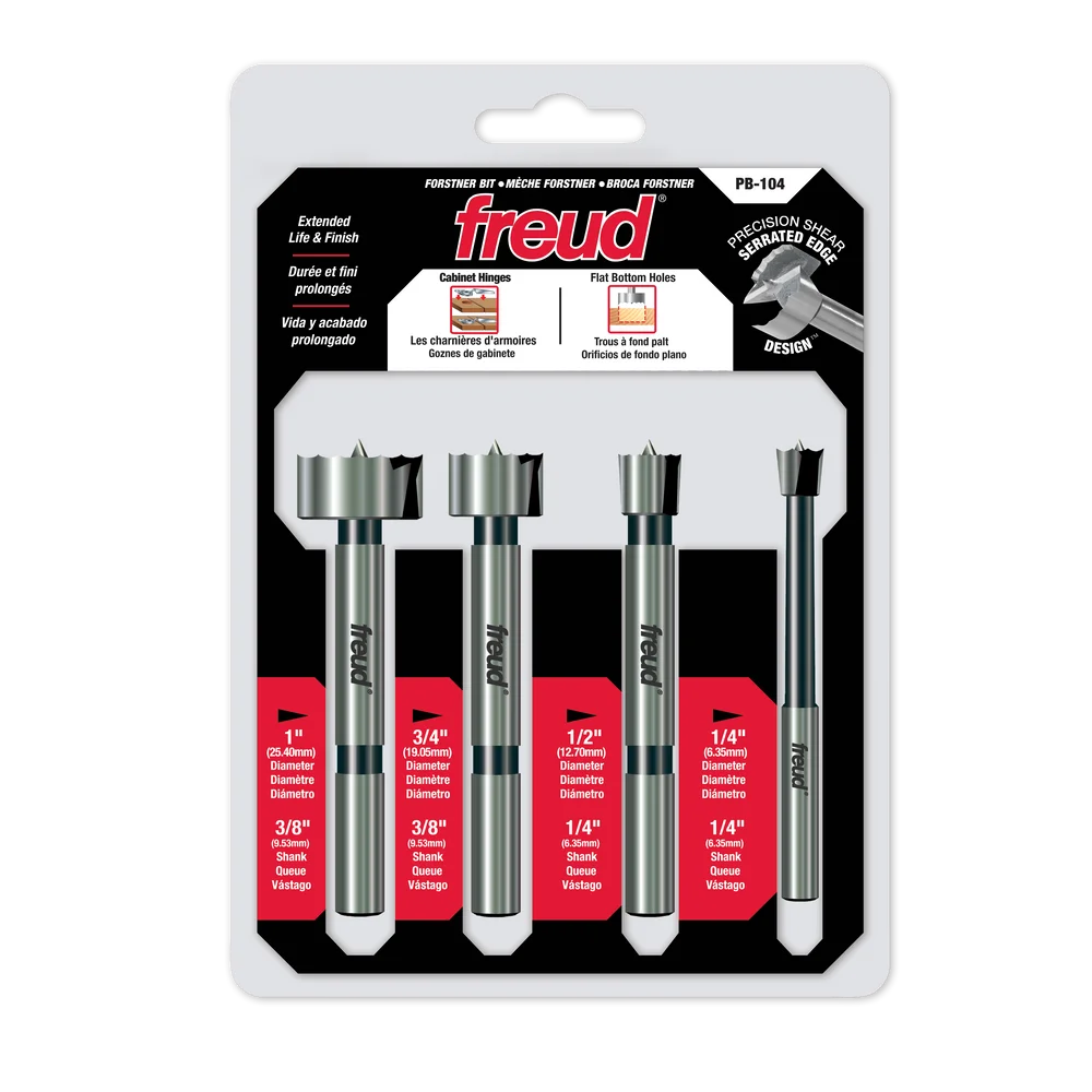 Freud PB-104 1/4" to 1" 4 Pcs. Forstner Bit Set - Edmondson Supply
