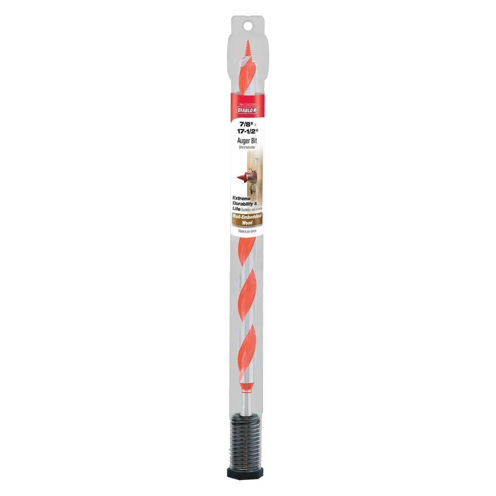 Diablo Tools DAG30907/8" x 17-1/2" Auger Bit for Wood & Nail-Embedded Wood - Edmondson Supply