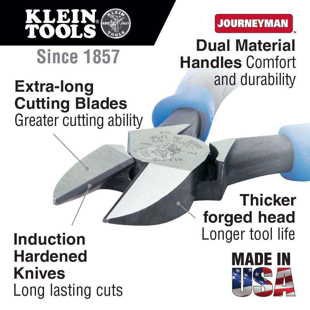 Klein Tools J2000-59 Diagonal Cutting Pliers, Heavy-Duty Journeyman, 9-Inch - Edmondson Supply